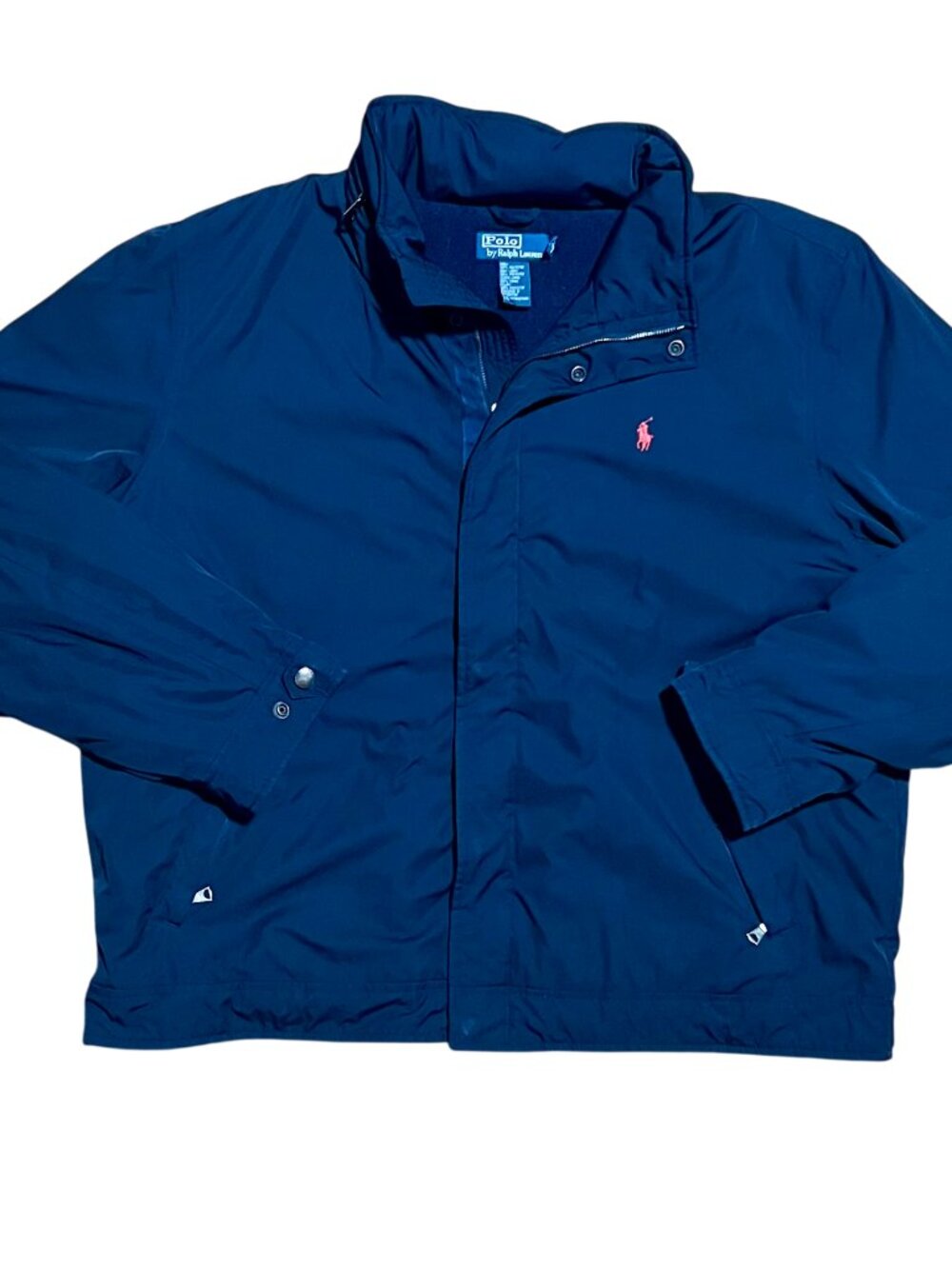 Polo Ralph Lauren Vintage Y2K Fleece Lined Hidden Hood Full Zip Jacket, Mens 2XL